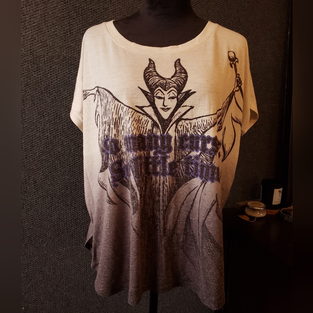 Disney Maleficent Ombre Top - Black and Cream